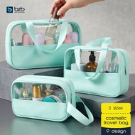 Transparent Travel Toiletry Bag PU Cosmetic Makeup Bath Wash Storage Pouch Handbag 化妆包 Beg Mekap