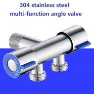 Stainless 304 Double Angle Valve 2 Way Angle Valve 1/2 x 1/2 Multi-Function Standard Spout Angle Valve Two Out Double Water Double Control Angle Valve Faucet Switch