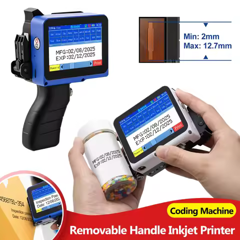 12.7mm Mini Printer Portable Inkjet Printer Code Date Logo Expiry Date 2.4in Touch Screen Handheld I