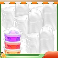 ethe100 Sets 1.5 Oz Clear Heart Shaped Jello Cups with Lids, Small Condiment Containers, Dipping Sau