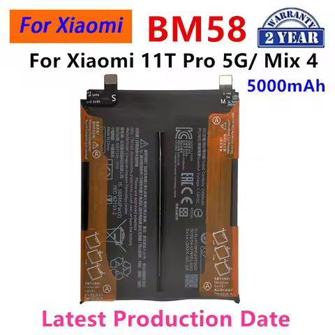 100% Orginal BM58 5000mAh Battery For Xiaomi 11T Pro 5G/ Mix 4 Phone Replacement Batteries