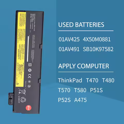 SOMI 61+ 01AV423 T470 T480 P52S Battery for Lenovo ThinkPad P51S 01AV490 T570 T580 A475 A485 TP25 4X