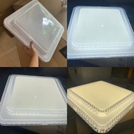 2-tier mica floating ceiling lamp with 3 light modes for home decor