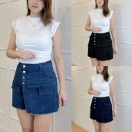 【JANUARY BRAND】SMLXL Women's Denim Stretch High Waist Skorts女式牛仔弹力高腰裤裙-5391
