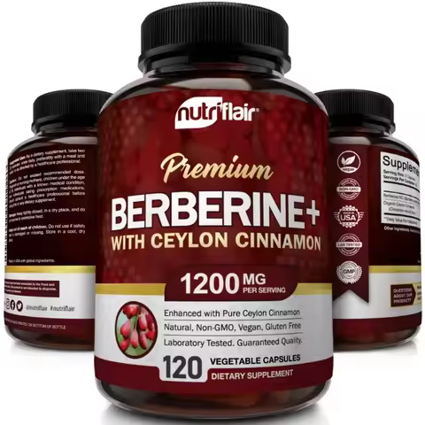 Premium Berberine HCl 1200mg- Ceylon Cinnamon Supplement - Supports Glucose Metabolism, Immune Syste