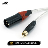 RCA GOLLEY LION XLR สายออดิโอตัวผู้ไปยังตัวผู้3ขาสายอะแดปเตอร์ RCA ตัวผู้สำหรับเครื่องผสมตัวรับ AV