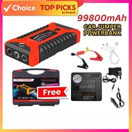 Car Jumper Starter 12V 99800mAh with Pump | Power Bank for Emergency Start, Car Battery | Jumpstart 