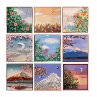 DROFE 【20x20cm / 30X30cm with frame 】~Flower painting~ Paint by Numbers  wall art/Landscape manual f