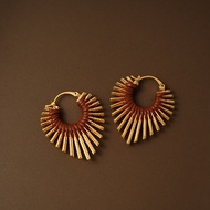 Red Exaggerated Line Heart Earrings Earrings