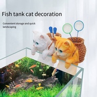 Fish Tank Landscaping  Cat Backpack  Tank Side Hanging Ornaments  Aquarium Desk  Creative and Cute Decoration  Full Set of Scenery Cat Ornaments