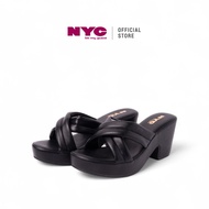 NYC Kasut Perempuan Amberly Cross-Strap Heels - N72506-CV01SV-1-BLACK