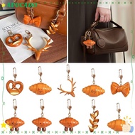 AVOCADD Simulated Food Keychain, PVC Alkaline Water Bread Key Ring, Cute Style Hand Croissant Model 