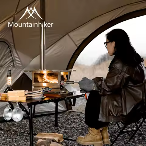 MOUNTAINHIKER Outdoor Camping Desktop Heating Stove Indoor Stove Tent Stove Firewood Stove Double Wi