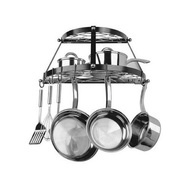 Jiahua Semicircle Kitchen Rack Pot Rack Two-Layer Kitchen Rack Foldable Kitchen Wall-Mounted Pot Rac