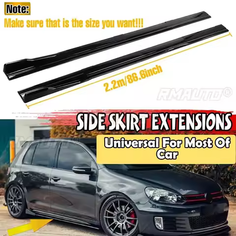 8x 2.2m Side Skirts Extension Rocker Splitters Diffuser Winglet Wings For VW For Polo For GOLF mk5 m