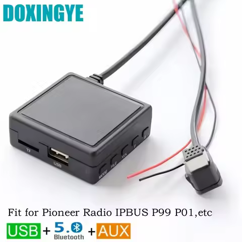 DOXINGYE AUX USB Bluetooth Music Module with Microphone Bluetooth Handsfree CD Changer Adapter for P