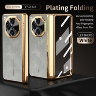 Oppo Find N3/OnePlus Open CaseBuilt-in Screen Protector & Hinge ProtectionLuxury Nappa Leather Surfa