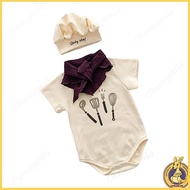 OMG* 3  Chefs Themed Baby Photography Set Cotton Romper And Matching Accessories