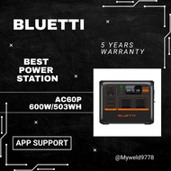 BLUETTI AC60P Portable Power Station 504Wh LiFePO4 Battery Surge AC Solar Generator (600W/1200W)