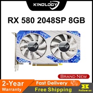 Kinology RX 580 8GB 2048SP Brand New Video Graphics Card for Gaming RTX 16GB Optional GPU Radeon RX5