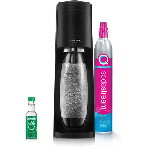 SodaStream - Terra Soda Streaming Machine - STARTER KIT - Sparkling Water Maker with CO2 & Bubly Dro