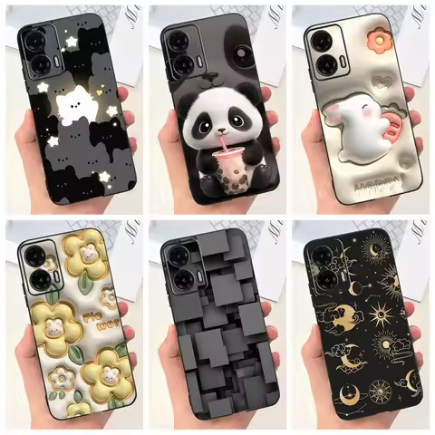 For Motorola Moto G35 2024 Case New Fashion Soft Black Silicone Shockproof TPU Back Protective Cover