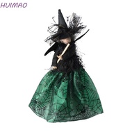 HUIMAO Halloween Witch Doll, High Quality Witch Haunted House Doll, Unique Scary Silk Black Haunted 