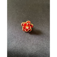 Red Bezel Pin Brooch