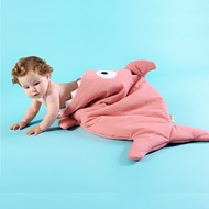 鯊魚咬一口 BabyBites｜(標準版)100%純棉手作嬰幼兒睡袋/防踢被/包巾－莓果牛奶