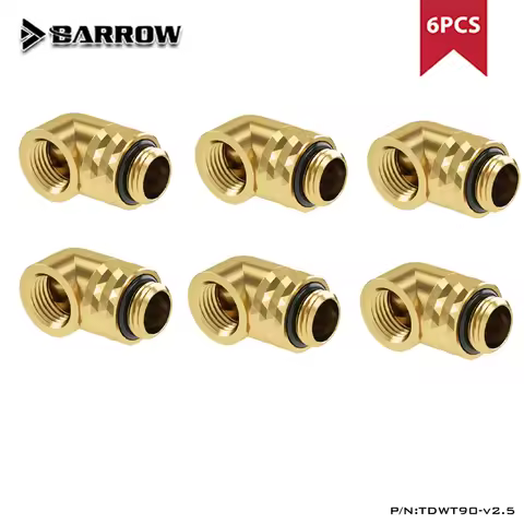 BARROW 4/6/8PCS 90 Degree Rotary Fitting G1/4" Hard Tube Adapter Water Cooling Connector TDWT90-V2.5