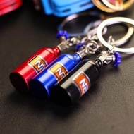 Car Turbo NOS Keychain Nitrogen Bottle Metal Key Chain Key Ring Stash Pill Box Storage