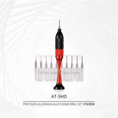 DSPIAE AT-SHD Hand Drill Set with Drill Bit Tool Set Model Drilling Tool for Assembly Model Hobby Bu
