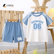 Boy's outfit with printed border number 6 AUTHENTIC, cotton elastic material, size from 15-40kg Loza