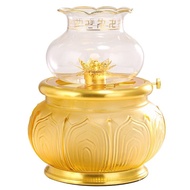 🚓Glass Oil Lamp Holder Household Buddha Worship Long Lamp Butter Lamp Holder Buddha Front Su Oil Supply Lamp God of Weal