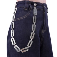 Trendy individualistic minimalist metal blade belt for punk streetwear and denim accessories