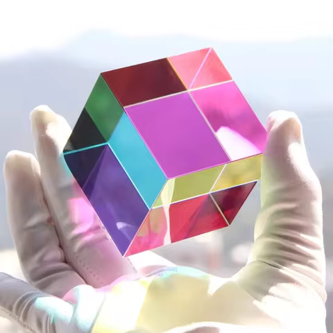 1pc Science Magic Prism Cube 20mm Hexahedral Crystal Magic Cmy Cube 3D Color Cube Prism For Photogra