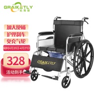 Longevity Spring Wheelchair Folding Lightweight Wheelchair Elderly Walking Inflatable-Free Manual Wheelchair Shock-Absorbing Integrated Wheel Oxford Cloth Toilet