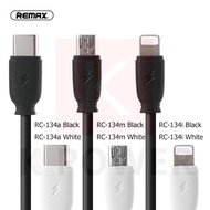 #355 Remax สายชาร์จ Micro usb RC-134m / Type-C RC-134a / Lightning RC-134i Fast Charging Data Cable 2.1A 3.3