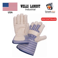 Wells Lamont Y2008 9½” Grain Cowhide Leather Palm Glove with Safety Cuff Size M,XL