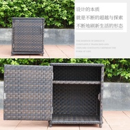 HY/JD Qushido Outdoor Storage Cabinet Courtyard Rattan Storage Cabinet Outdoor Waterproof Balcony Shoe Cabinet Outdoor G