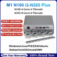 M1 Mini N100/N305 Plus Mini PC SO-DIMM 16GB DDR5 2.5G Network Metal Housing Desktop Gaming PC