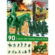 ViiKONDO Army Men Toy Soldier 90pc Military Action Figure 4-5cm Green vs Tan Mini Ranger Troop Fun W