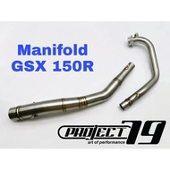 Exhaust GSXR150 Project79 Muffler Ekzos Motor QPM05 GSXS150 Accessories Stainless Manifold GSX150R S