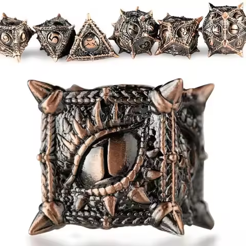 Dungeon and Dragon Metal Dice DND Longan Metal Dice Set Dragon Dice DND RPG Polyhedral Metal Dice Se