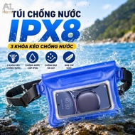 IPX8 Waterproof Outdoor Waist Bag Waterproof 3 Zipper Bag