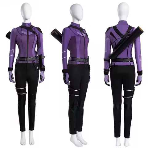 Female Hawkeye Kate Bishop Cosplay Costume with Quiver Hawkeye Super Powered Hero Outfit for Hallowe