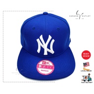 ✔️READY STOCK New Era 9Fifty NY New York Blue/White Snapback Flat Brim Cap. FREE Sticker