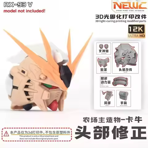 NewC 3D Printing Modified Parts Face Mask Head Remodeling Parts for 1/100 RX-93 V Assembly Model Rep
