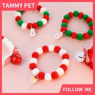 Christmas holiday hair ball collar Pet cat dog tie party bib gift adjustable necklace