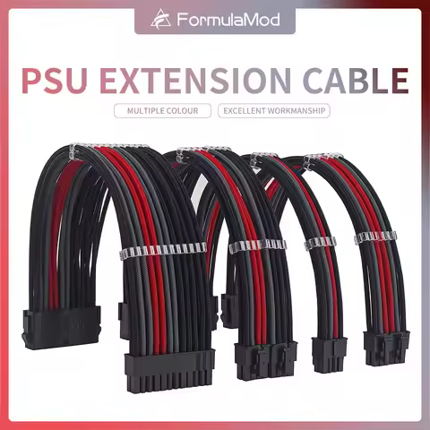 FormulaMod NCK3 Series PSU Extension Cable Kit , Solid Color Cable Mix Combo 300mm ATX24Pin PCI-E8Pi
